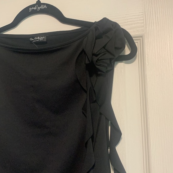 Miss Selfridge corsage detail frill asymmetric midi dress from ASOS - Picture 2 of 3